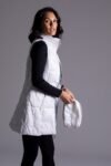 Long Metallic Nylon Down Vest