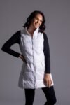 Long Metallic Nylon Down Vest