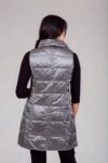Long Metallic Nylon Down Vest