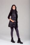 Long Metallic Nylon Down Vest