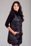 Long Metallic Nylon Down Vest