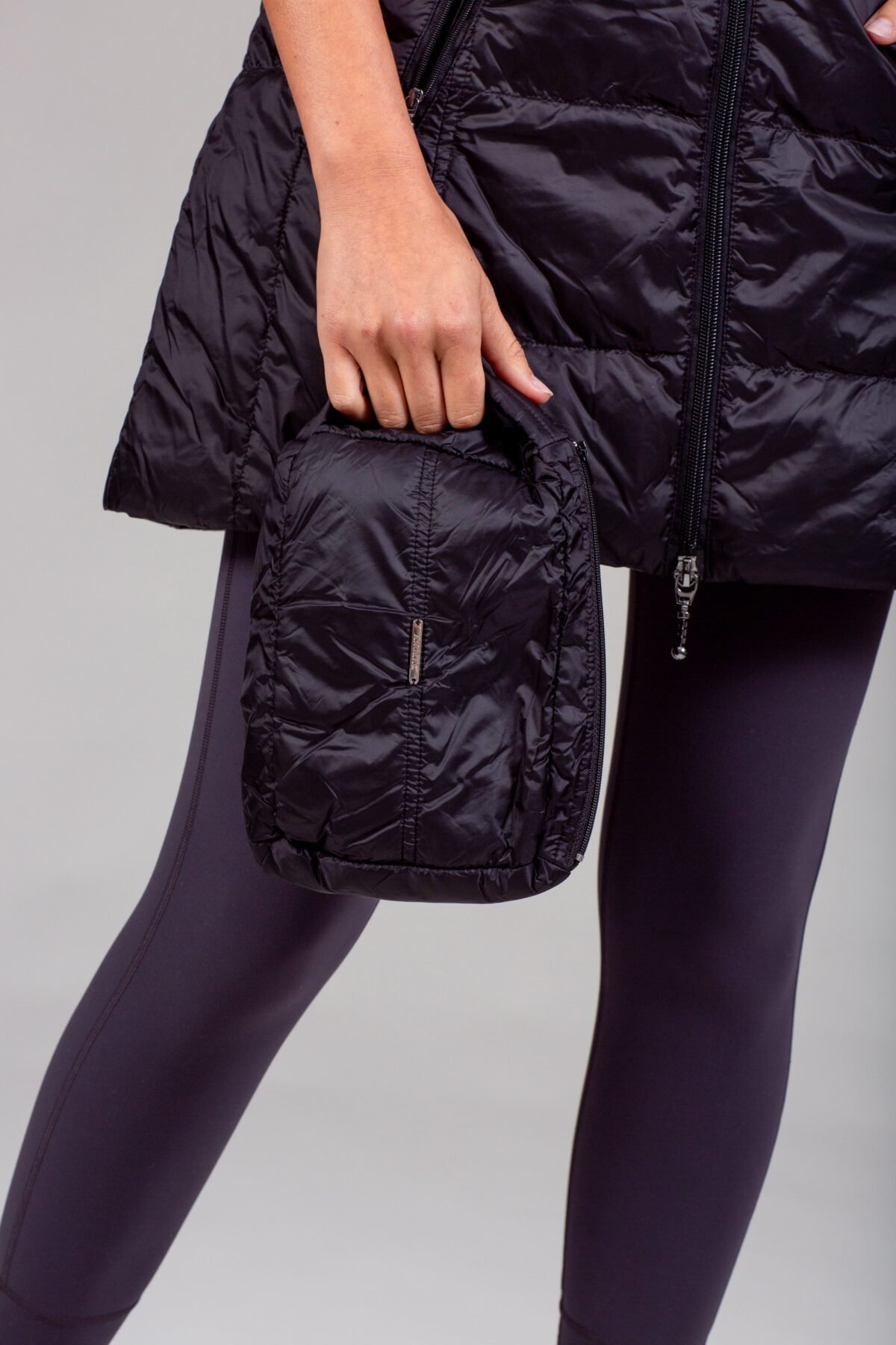 Long Metallic Nylon Down Vest