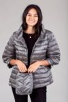 Iridescent Crop Sleeve Puffer Jacket