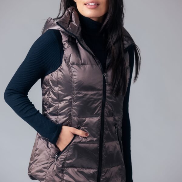 Short Metallic Down Vest