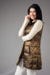 Long Metallic Nylon Down Vest
