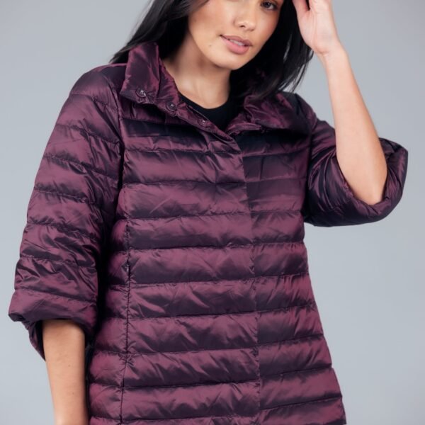 Iridescent Crop Sleeve Puffer Jacket