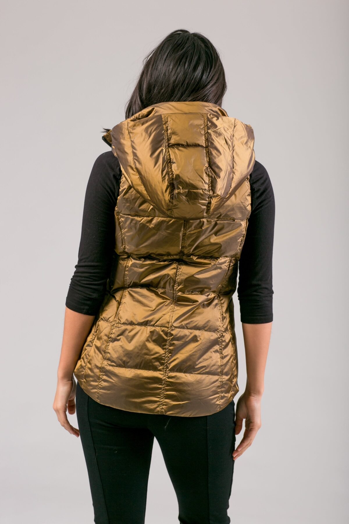 Short Metallic Down Vest