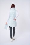 Long Metallic Nylon Down Vest