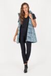 Long Metallic Nylon Down Vest