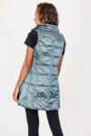 Long Metallic Nylon Down Vest