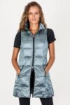 Long Metallic Nylon Down Vest