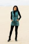 Long Metallic Nylon Down Vest