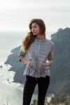 Quilted Knit Peplum Puffer Jacket