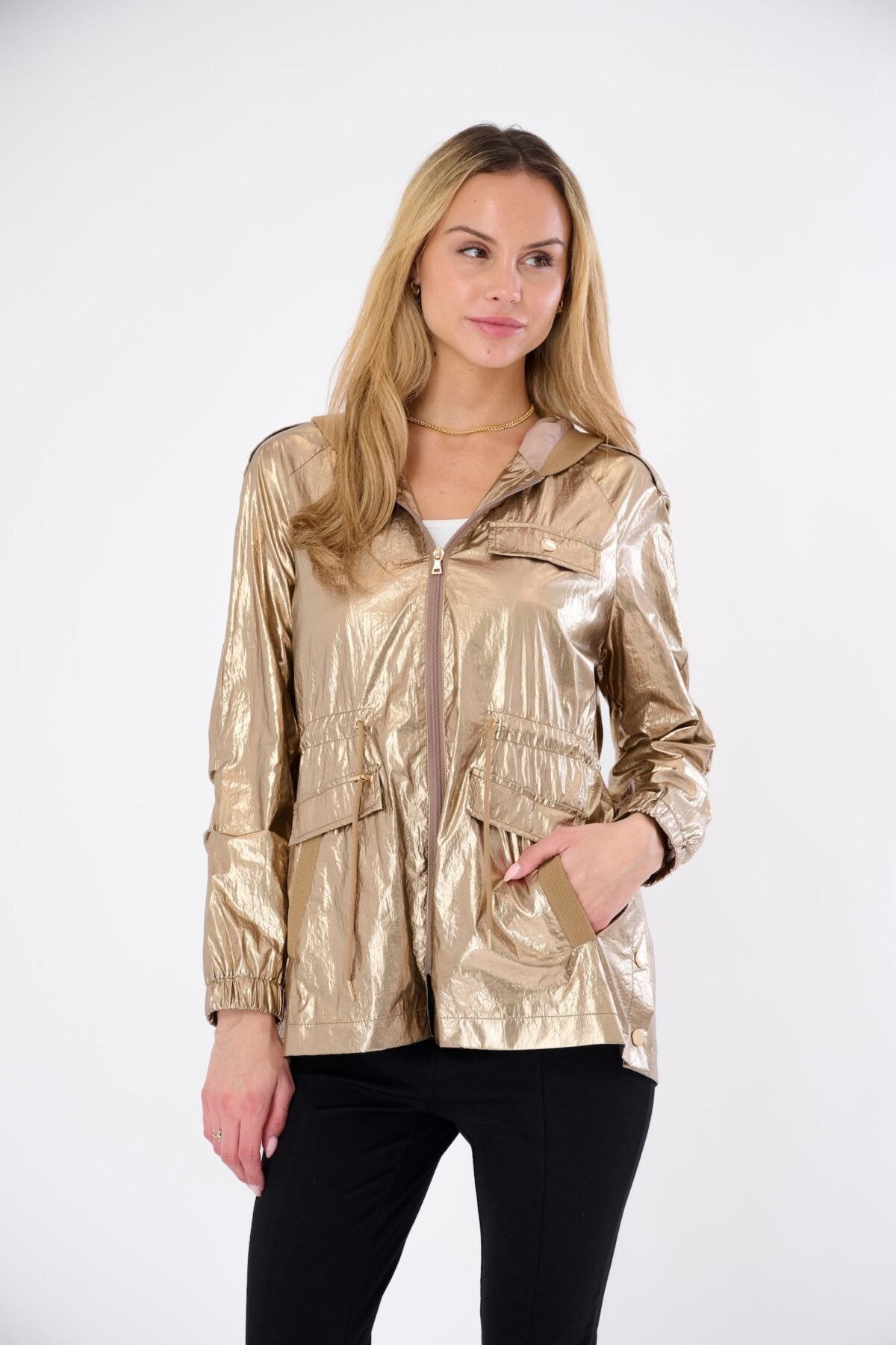 Marin Lightweight Hooded Metallic Jacket