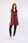Long Metallic Nylon Down Vest