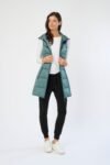 Long Metallic Nylon Down Vest