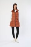 Long Metallic Nylon Down Vest