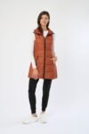 Long Metallic Nylon Down Vest