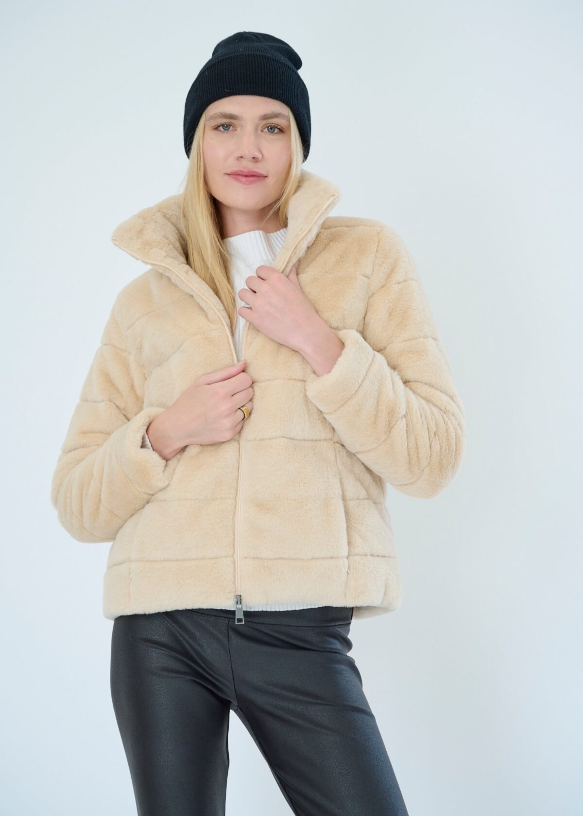The Plush Faux Fur Quilted Jacket