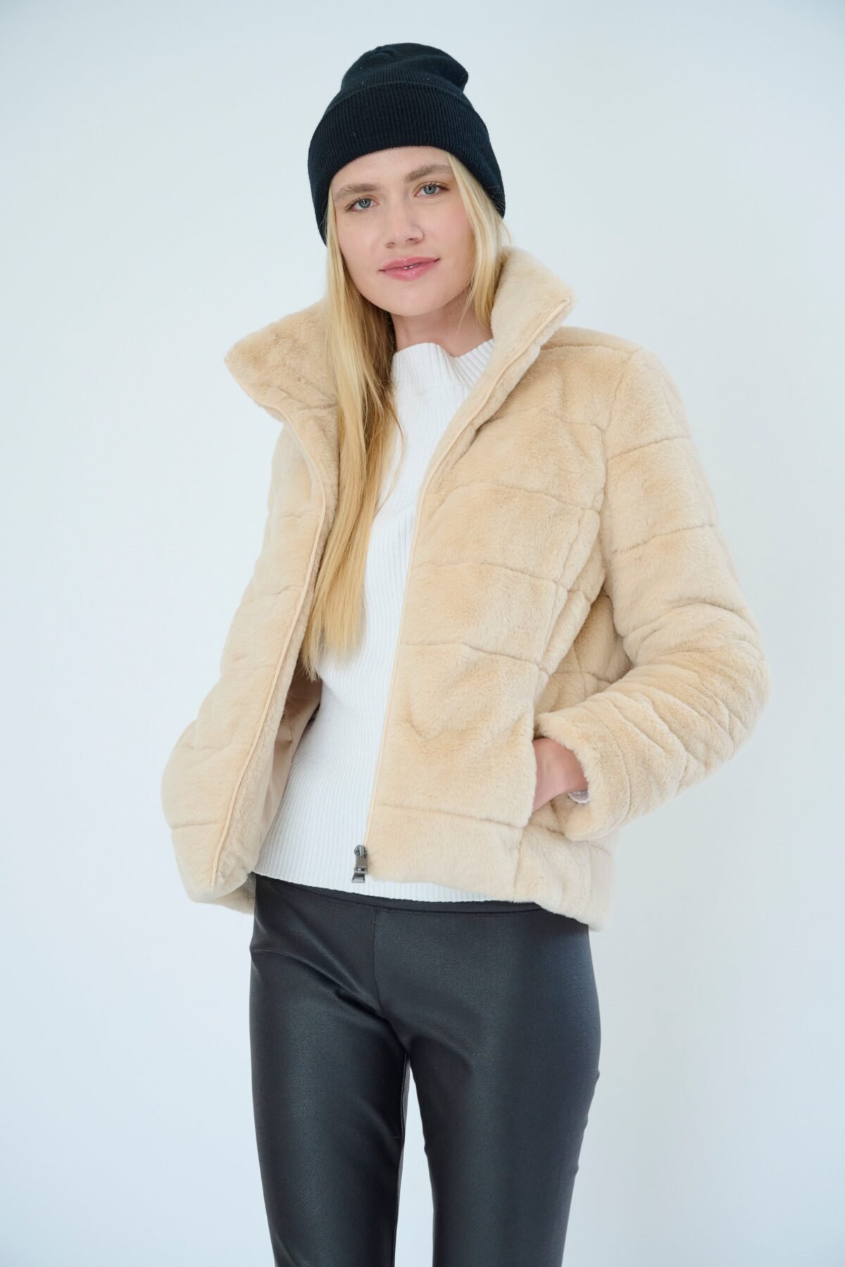 The Plush Faux Fur Quilted Jacket
