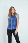 Mixed Short Sleeve Quilted Hoodie