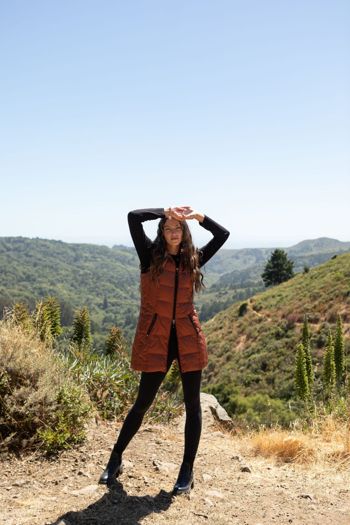 Long Metallic Nylon Down Vest